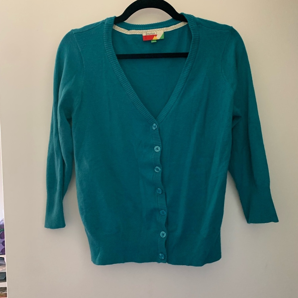 Teal Button-Up Cardigan